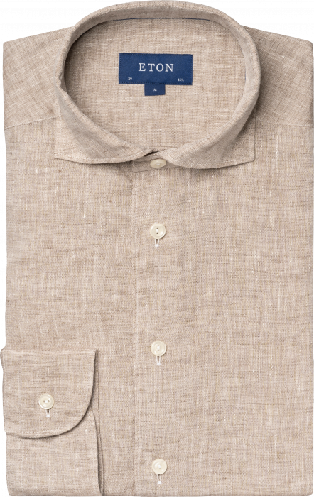 Eton - Beige Hørskjorte Slim Fit - Beige