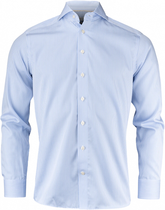 Harvest and Frost - Klassisk Twill Skjorte Regulær Fit - Sky Blue & hvid