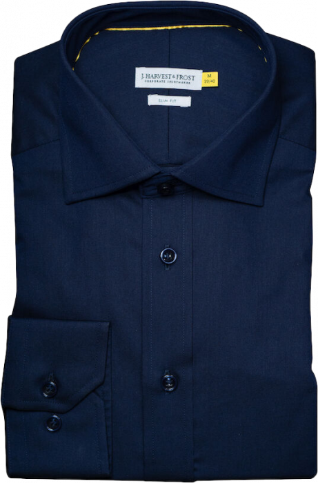 Harvest and Frost - Klassisk Twill Skjorte Slim Fit - Navy