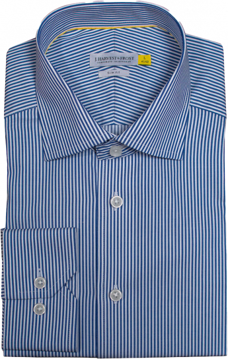 Harvest and Frost - Klassisk Twill Skjorte Slim Fit - Navy & hvid