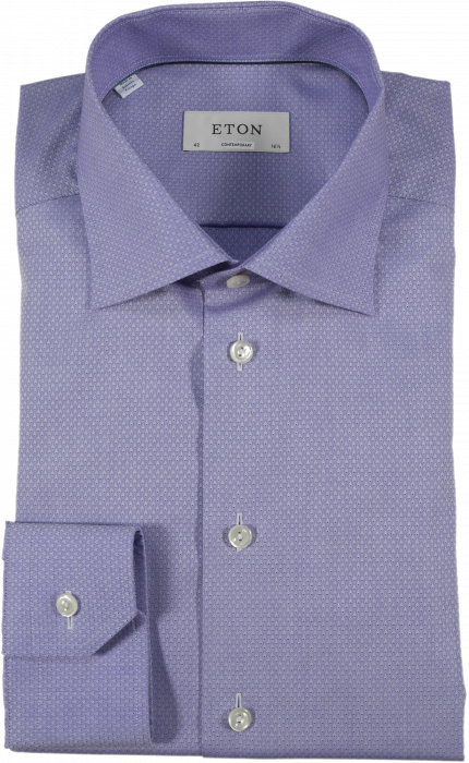 Eton - Lavender Dobby Effect Contemporary Fit, Cut Away - Purple