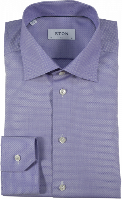 Eton - Lavender Dobby Effect Slim Fit, Cut Away - Purple