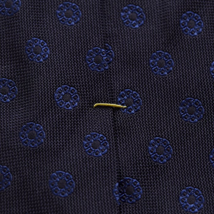 Eton - Navy Blomsterprikket Silkeslips - M&oslash;rk bl&aring; & himmelbl&aring;