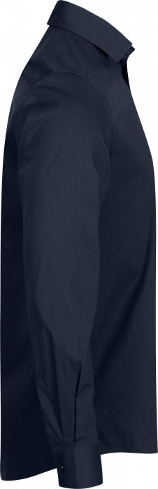 Clique - Stretch Skjorte - Navy bl&aring;