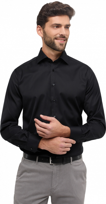 Eterna - Cover Skjorte Modern Fit - Sort