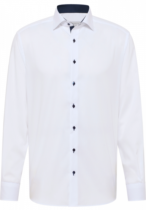 Eterna - Oxford Skjorte Pinpoint Detaljer Modern Fit - Hvid