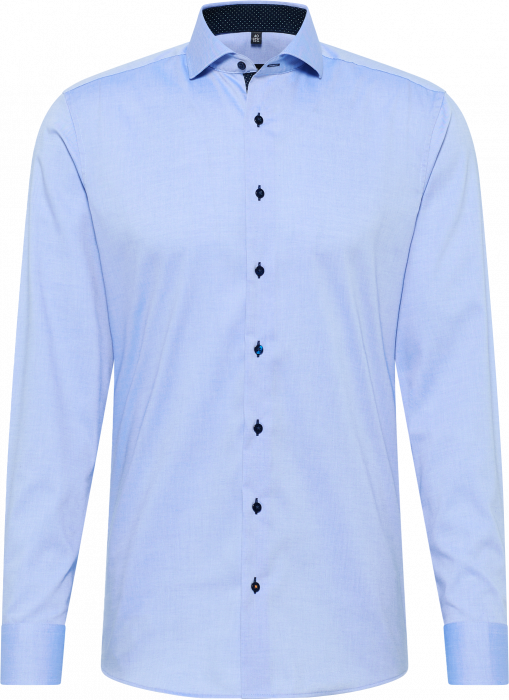 Eterna - Oxford Skjorte Pinpoint Detaljer Slim Fit - Bl&aring;