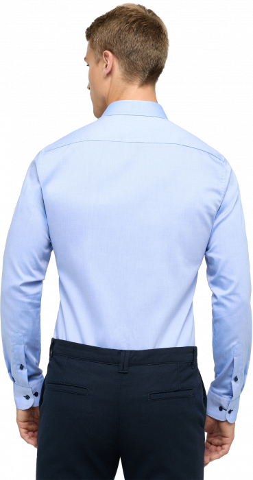 Eterna - Oxford Skjorte Pinpoint Detaljer Slim Fit - Bl&aring;