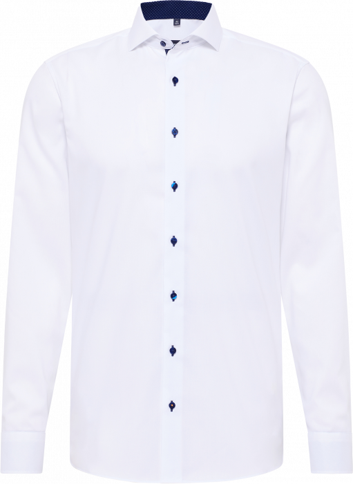 Eterna - Oxford Skjorte Pinpoint Detaljer Slim Fit - Hvid