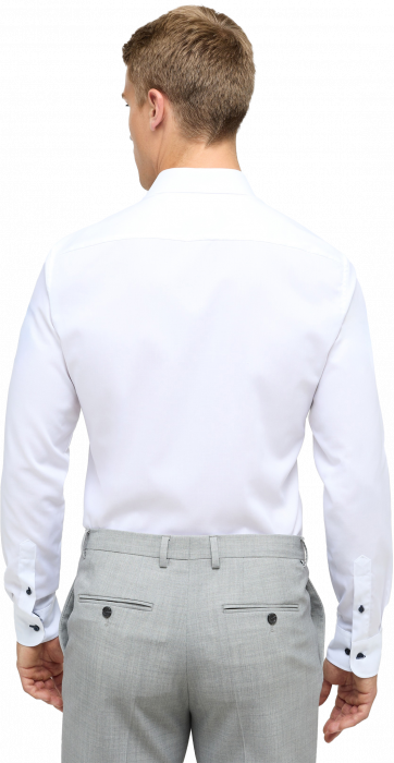 Eterna - Oxford Skjorte Pinpoint Detaljer Slim Fit - Hvid