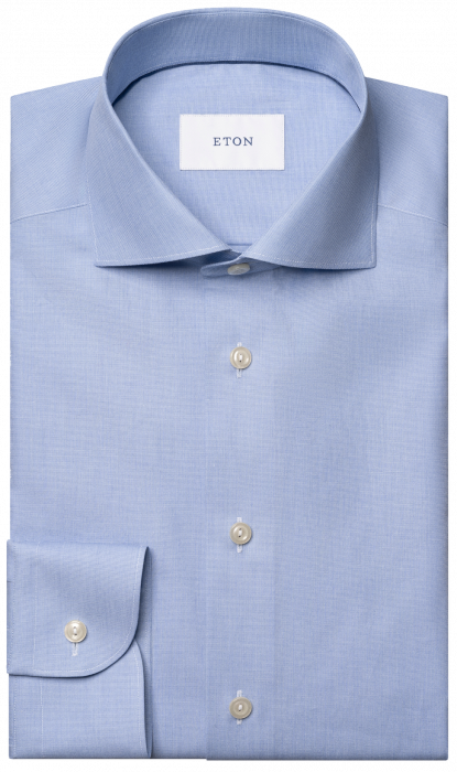 Eton - End On End Breeze Poplin Slim Fit Skjorte - Bl&aring; - Bl&aring;