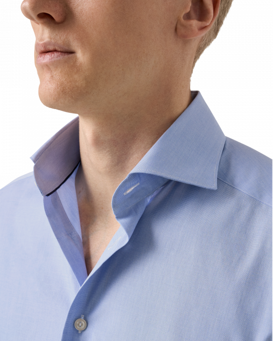 Eton - End On End Breeze Poplin Slim Fit Skjorte - Bl&aring; - Bl&aring;