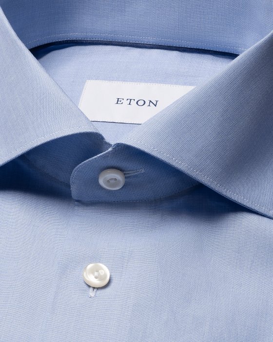 Eton - End On End Breeze Poplin Slim Fit Skjorte - Bl&aring; - Bl&aring;