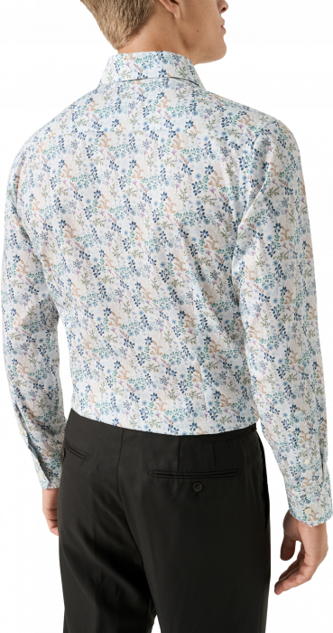Eton - Blomster Print Slim Fit Herreskjorte - Mid Blue