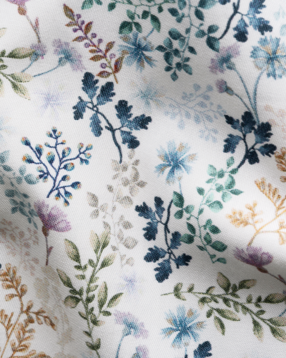 Eton - Blomster Print Slim Fit Herreskjorte - Mid Blue