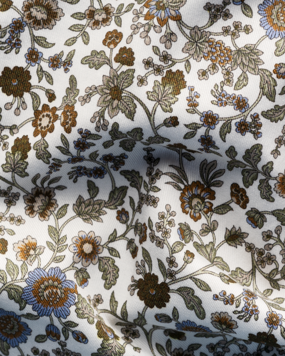 Eton - Blomster Print Skjorte Slim Fit - Hvid