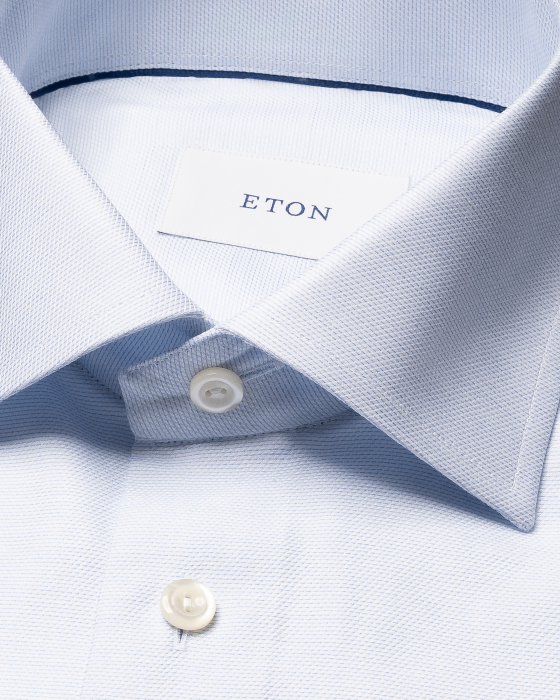 Eton - Lysebl&aring; Semi Solid Herreskjorte Contemporary - Lysebl&aring;