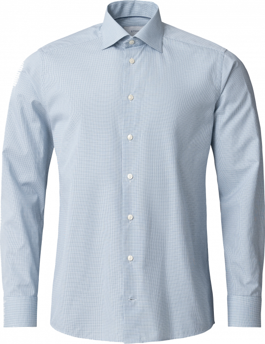 Eton - Bl&aring; Business Skjorte Med Effekt Slim Fit - Bl&aring;