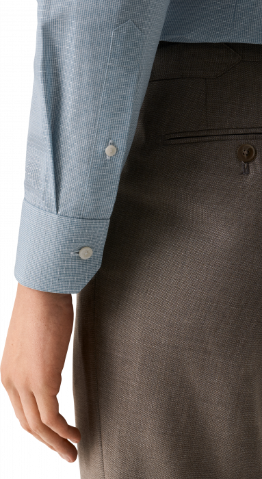 Eton - Bl&aring; Business Skjorte Med Effekt Slim Fit - Bl&aring;