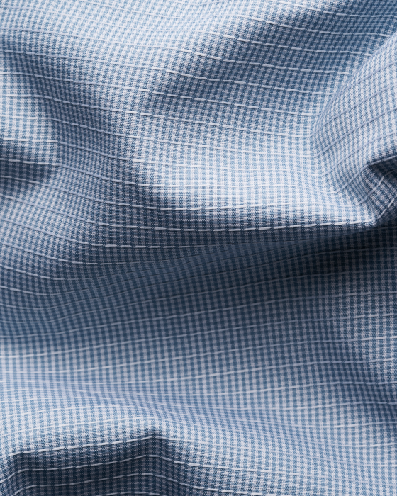 Eton - Bl&aring; Business Skjorte Med Effekt Slim Fit - Bl&aring;