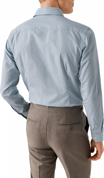 Eton - Bl&aring; Business Skjorte Med Effekt Slim Fit - Bl&aring;