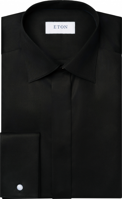 Eton - Aftenskjorte, Moderate Cut Away, French Cuff - Sort