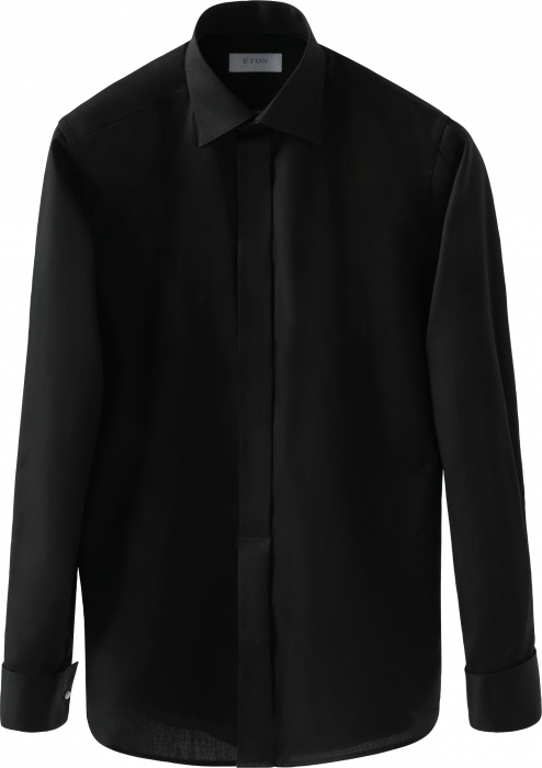Eton - Aftenskjorte, Moderate Cut Away, French Cuff - Sort