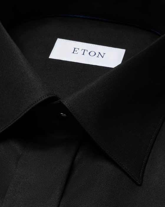 Eton - Aftenskjorte, Moderate Cut Away, French Cuff - Sort
