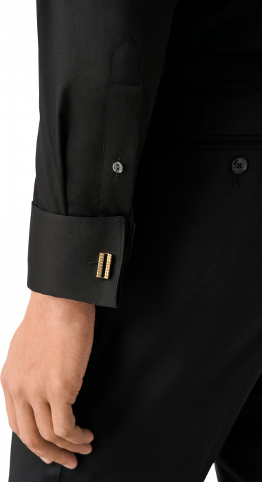 Eton - Aftenskjorte, Moderate Cut Away, French Cuff - Sort