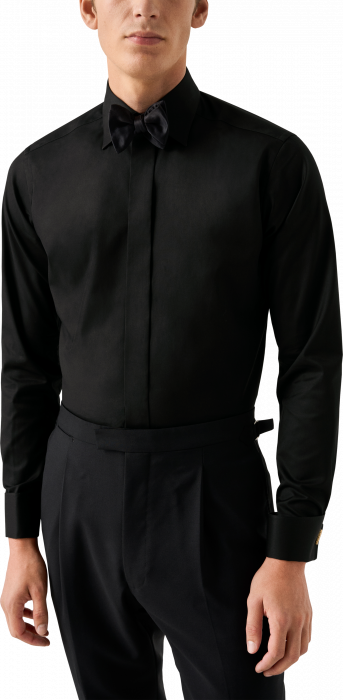 Eton - Aftenskjorte, Moderate Cut Away, French Cuff - Sort