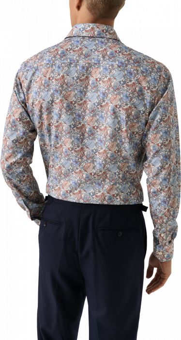 Eton - Slim Fit Skjorte Med R&oslash;dt Blomsterm&oslash;nster - R&oslash;d