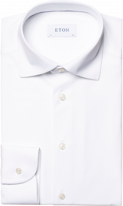 Eton - Hvid Four-Way Stretch Businessskjorte, Slim - Hvid