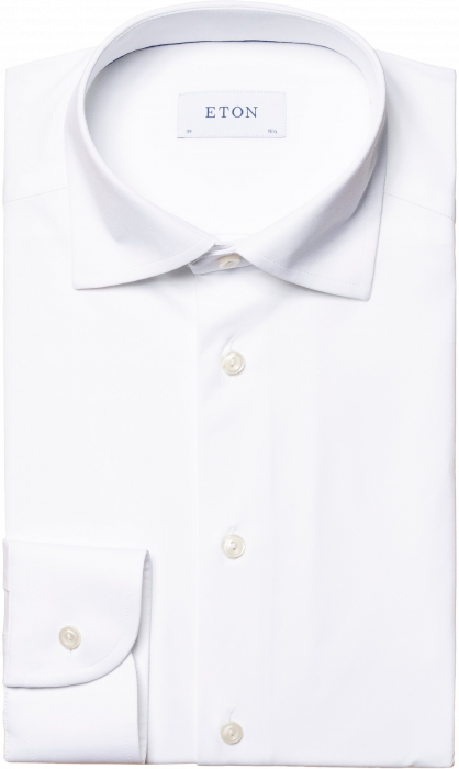 Eton - Four-Way Stretch Businessskjorte, Slim - Hvid