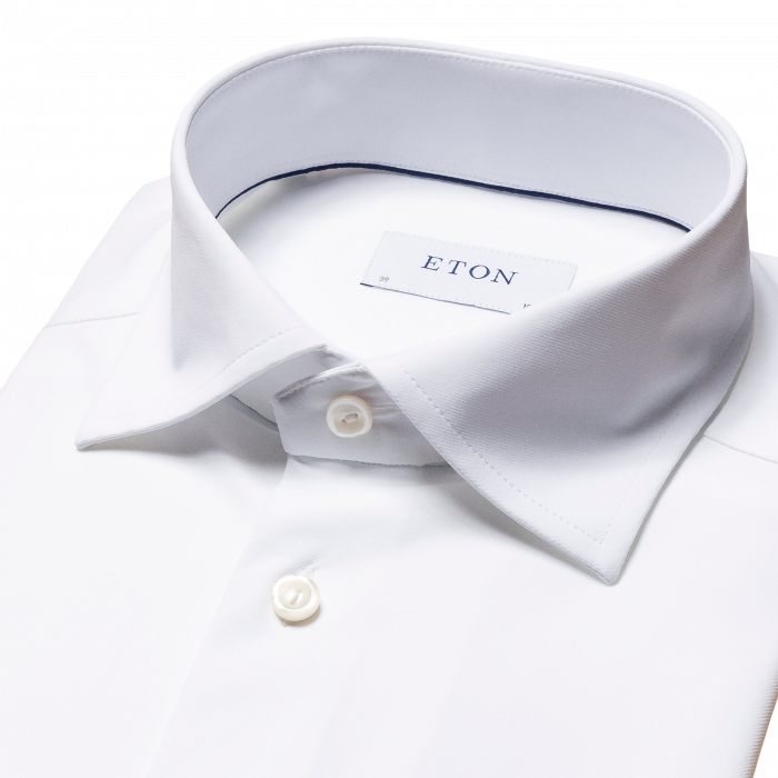 Eton - Four-Way Stretch Businessskjorte, Slim - Hvid