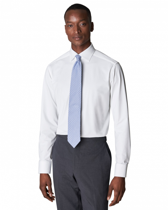 Eton - Four-Way Stretch Businessskjorte, Slim - Hvid