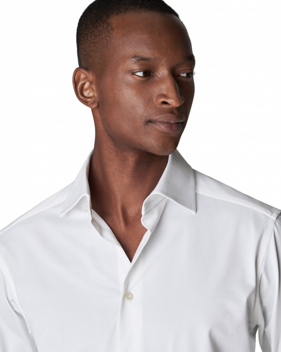 Eton - Four-Way Stretch Businessskjorte, Slim - Hvid