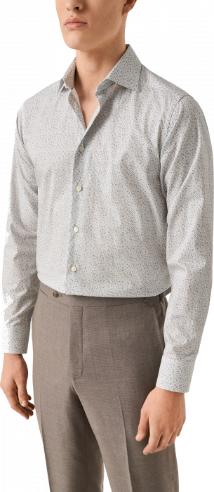 Eton - Geometrisk M&oslash;nster Skjorte Slim Fit - Lysebl&aring;