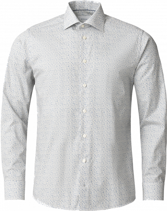 Eton - Geometrisk M&oslash;nster Skjorte Slim Fit - Lysebl&aring;