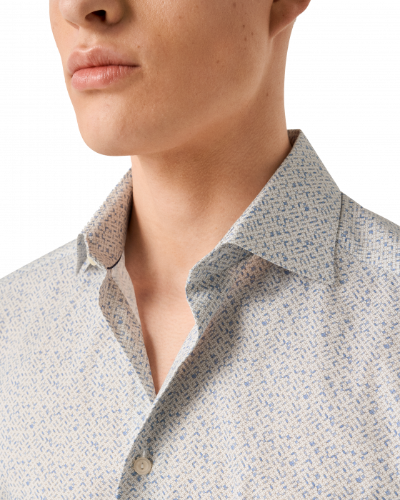 Eton - Geometrisk M&oslash;nster Skjorte Slim Fit - Lysebl&aring;