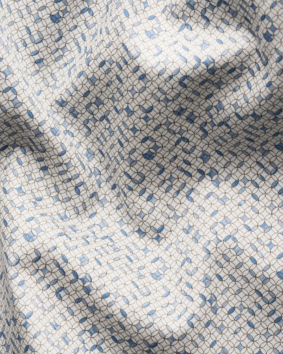 Eton - Geometrisk M&oslash;nster Skjorte Slim Fit - Lysebl&aring;