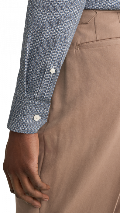 Eton - Geometrisk M&oslash;nster Slim Fit Skjorte - Bl&aring; - Bl&aring;