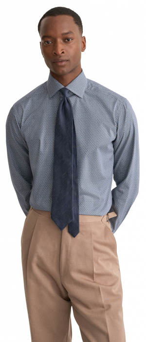 Eton - Geometrisk M&oslash;nster Slim Fit Skjorte - Bl&aring; - Bl&aring;