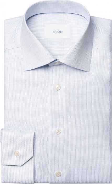 Eton - Lyseblå Herringbone Dobby Skjorte - Contemporary fit - Lyseblå