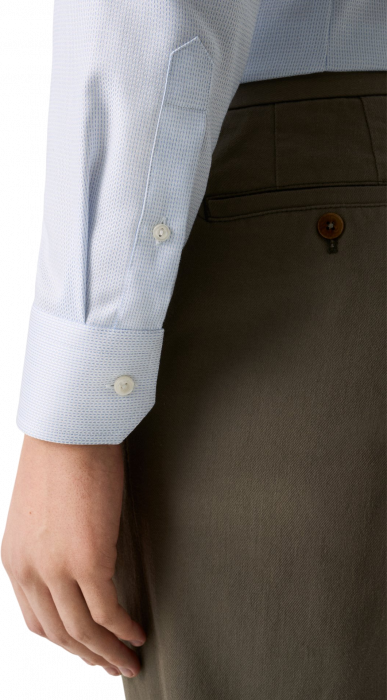 Eton - Lysebl&aring; Herringbone Dobby Skjorte Contemporary Fit - Lysebl&aring;