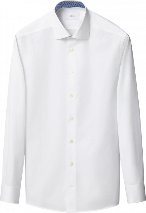 Eton - Hvid Blomster Effekt Slim Fit Skjorte - Hvid