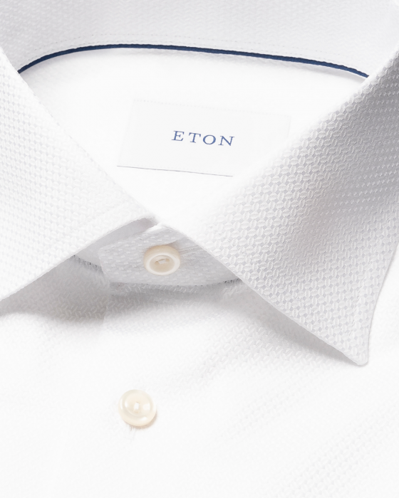 Eton - Hvid Slim Fit Dobby Herreskjorte - Hvid