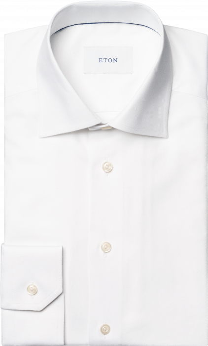 Eton - Hvid Slim Fit Semi Solid Herreskjorte - Hvid