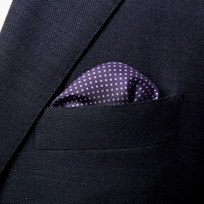 Eton - Polkaprikket Silke Lommeklud - Lilla