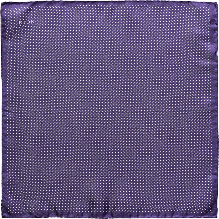 Eton - Polkaprikket Silke Lommeklud - Lilla
