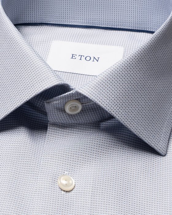 Eton - Lys Gr&aring; Dobby Contamporary Fit Skjorte - Contemporary Fit - Lys gr&aring;